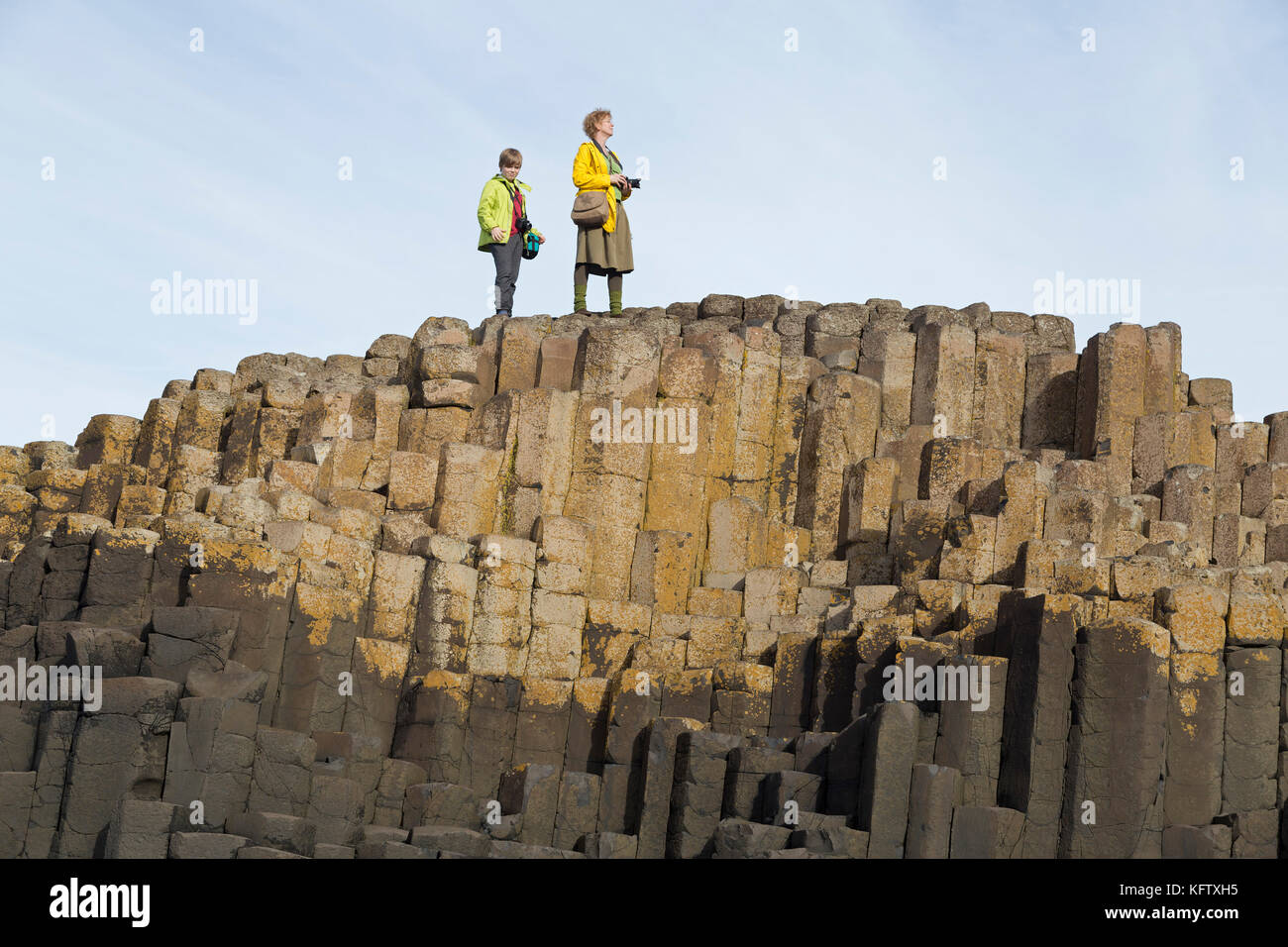 basaltic columns, Giants Causeway, Bushmills, Co. Antrim, Northern Ireland Stock Photo