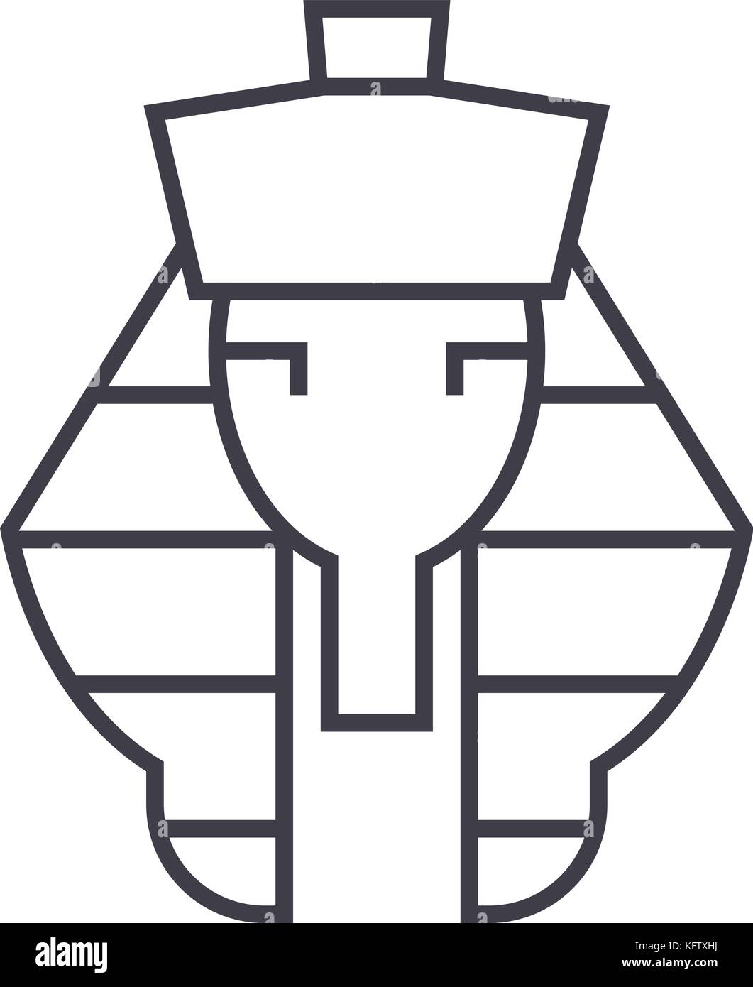 pharaoh vector line icon, sign, illustration on background, editable ...