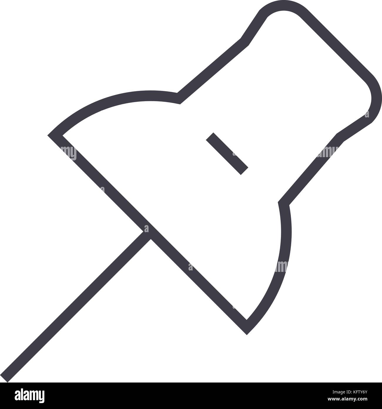 pin vector line icon, sign, illustration on background, editable ...