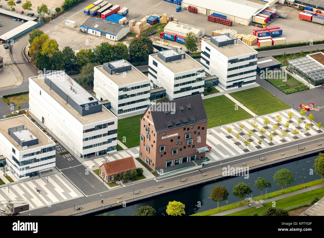 Hochschule Rhein-Waal am Spoykanal, Universität,  Kleve, Niederrhein, Nordrhein-Westfalen, Deutschland Stock Photo