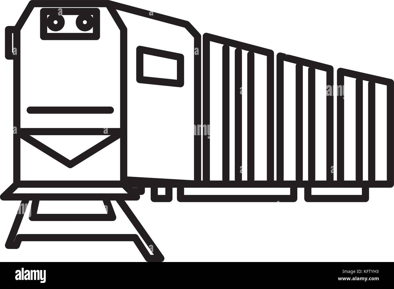 railway logistics,train,cargo vector line icon, sign, illustration on ...