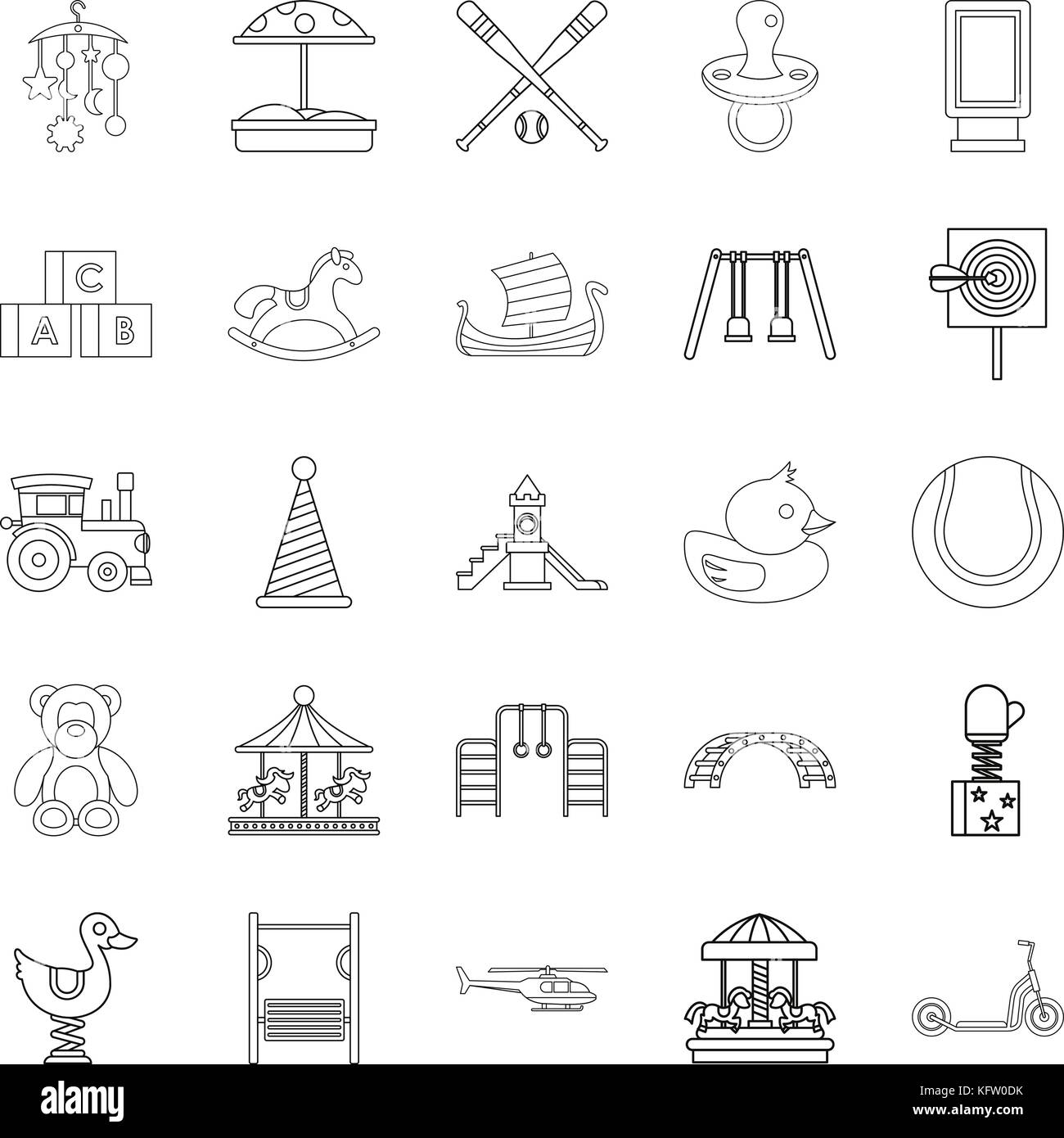 Rest of child icons set, outline style Stock Vector Image & Art - Alamy