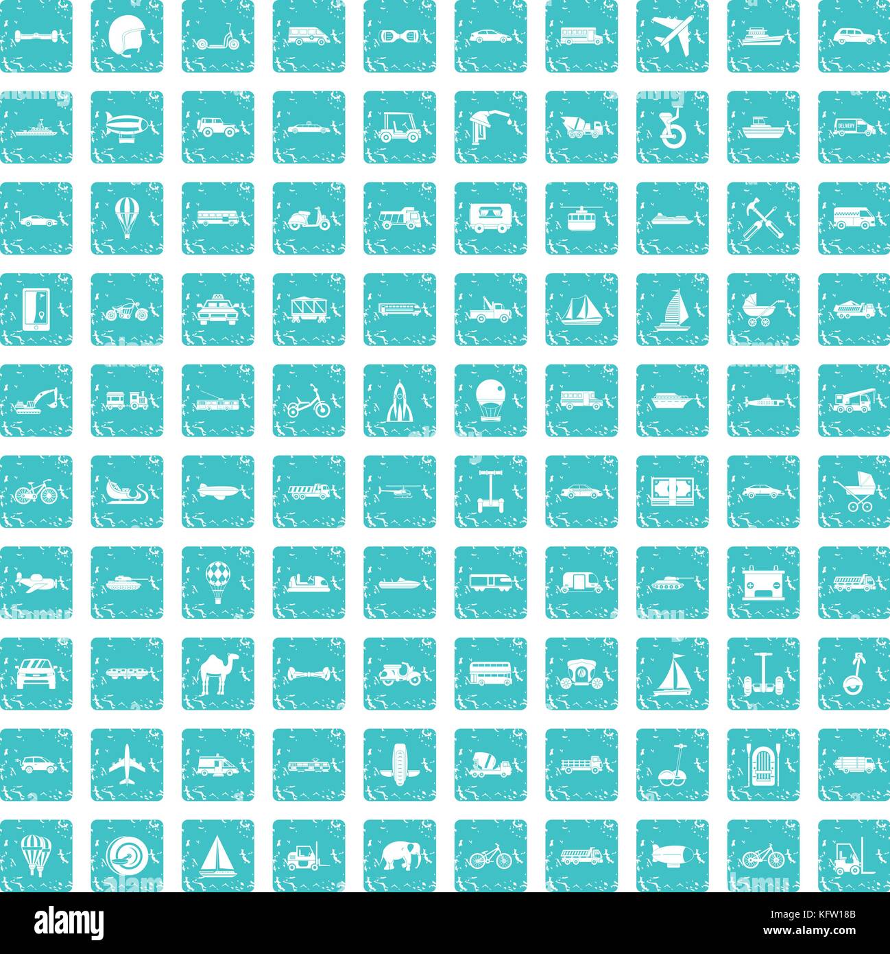 100 transport icons set grunge blue Stock Vector Image & Art - Alamy