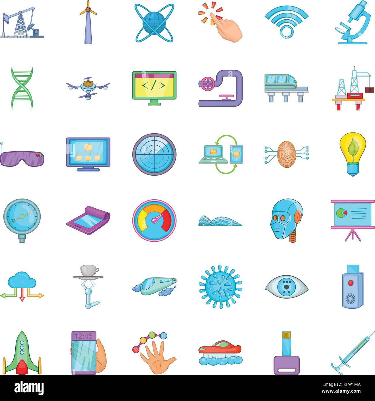 Observatory icons set, cartoon style Stock Vector Image & Art - Alamy