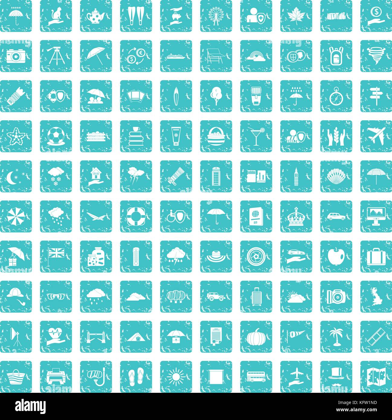 100 umbrella icons set grunge blue Stock Vector Image & Art - Alamy