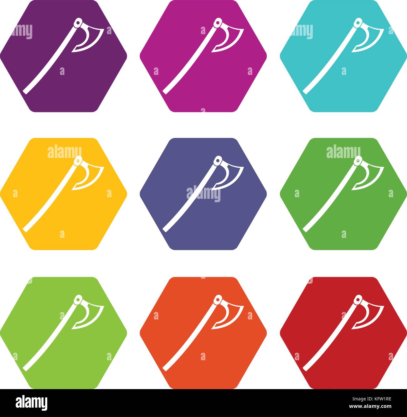 Axe icon set color hexahedron Stock Vector Image & Art - Alamy