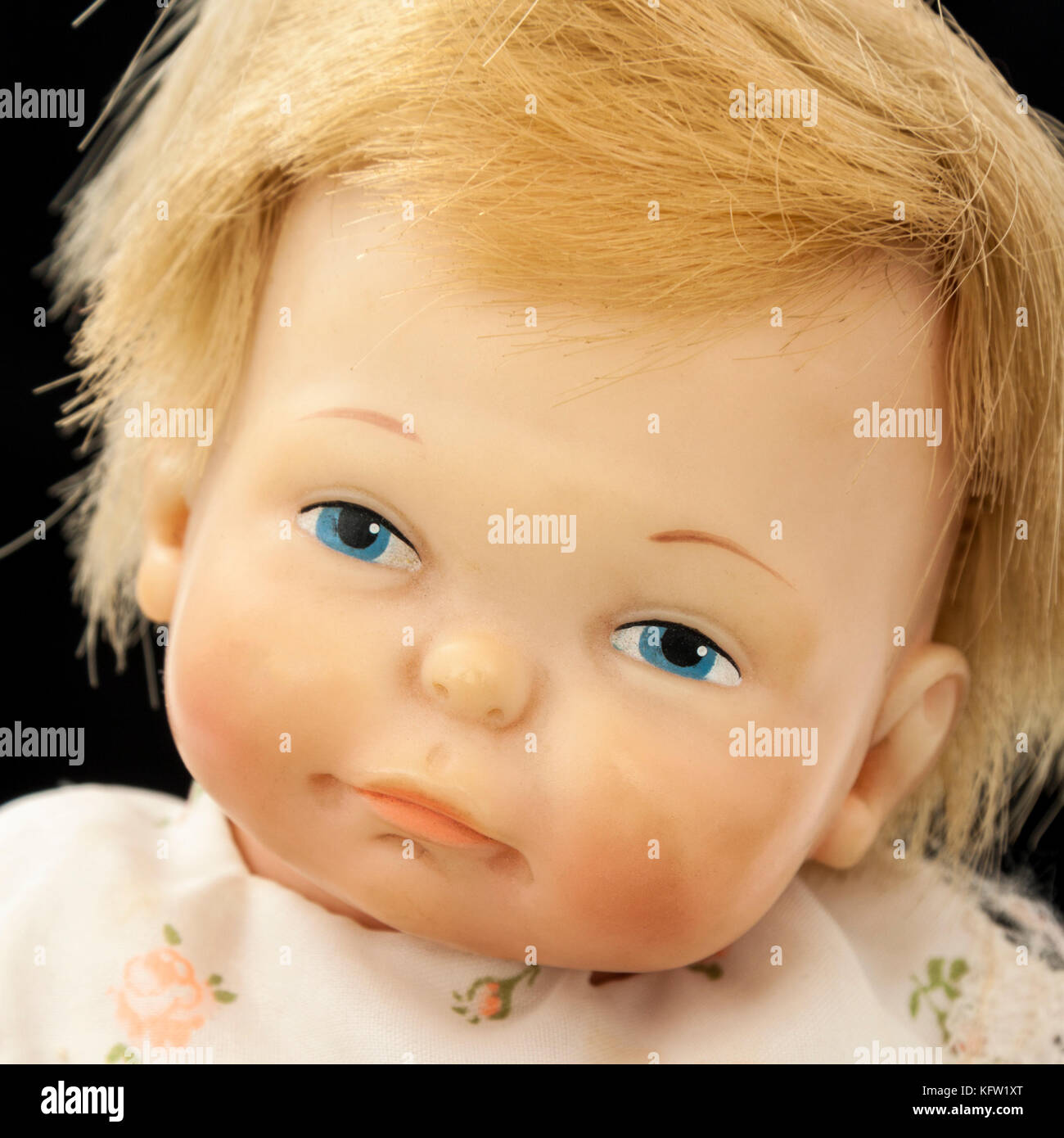 Vintage Newborn 'Thumbelina' moving doll by Ideal from 1967, made in Hong Kong Stock Photo