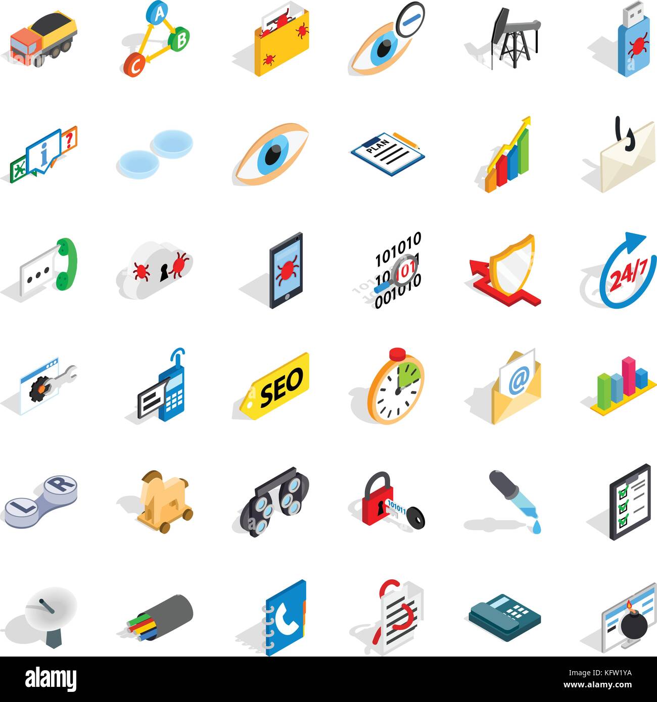 Folder icons set, isometric style Stock Vector Image & Art - Alamy