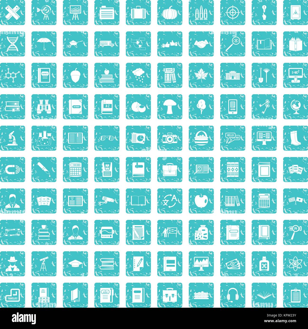 100 book icons set grunge blue Stock Vector Image & Art - Alamy