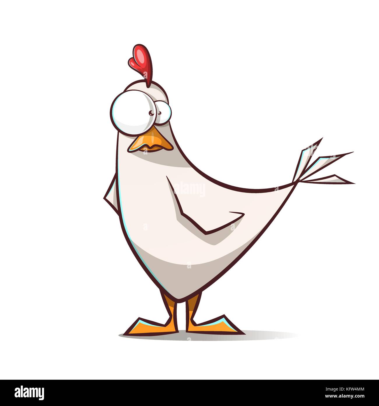 Funny, cute cartoon hen characters.  Stock Vector