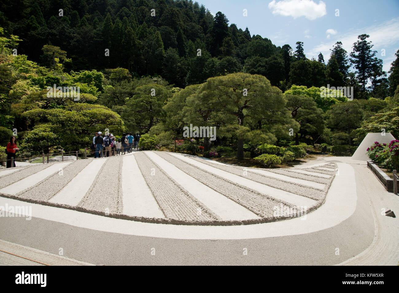 Sand garden in Kyoto Stock Photo