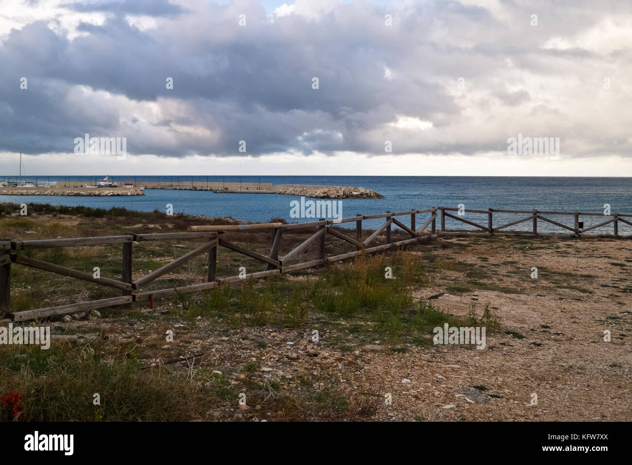 Adriatic coast in Puglia in autumn . Stock Photo