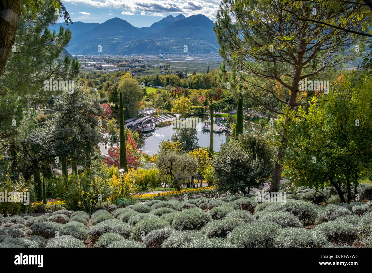 Gardens of Trauttmansdorff Castle, Merano, South Tirol, Italy, Europe Stock Photo