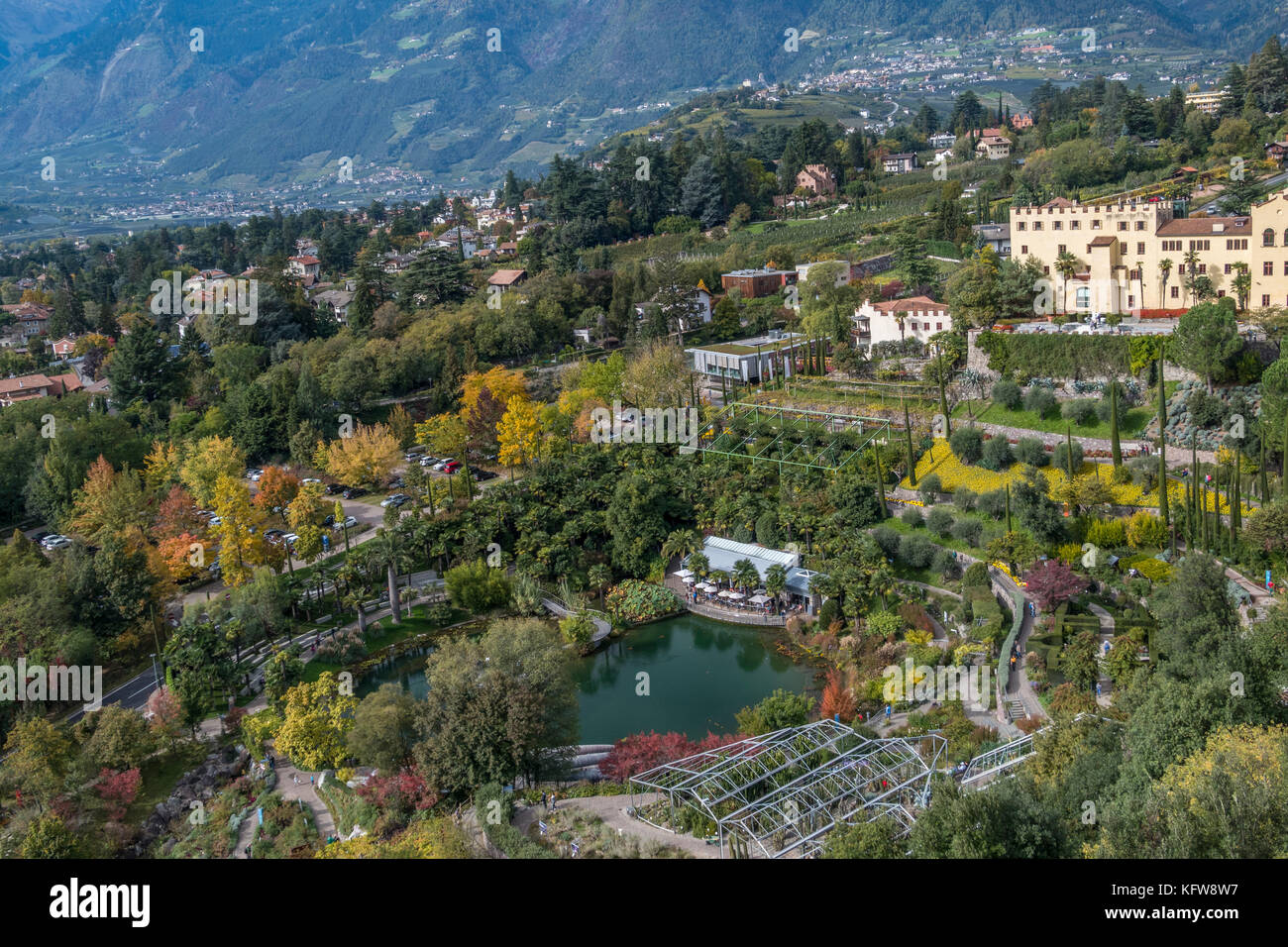 Gardens of Trauttmansdorff Castle, Merano, South Tirol, Italy, Europe Stock Photo