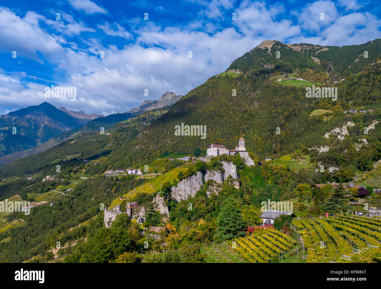 Castle Tyrol at the village Tyrol near Merano, South Tirol, Italy, Europe Stock Photo