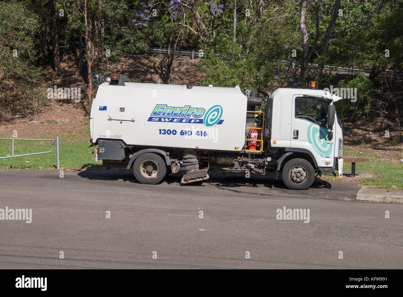 Enviro Sweep, road sweeping truck parked in Sydney, Australia Stock Photo