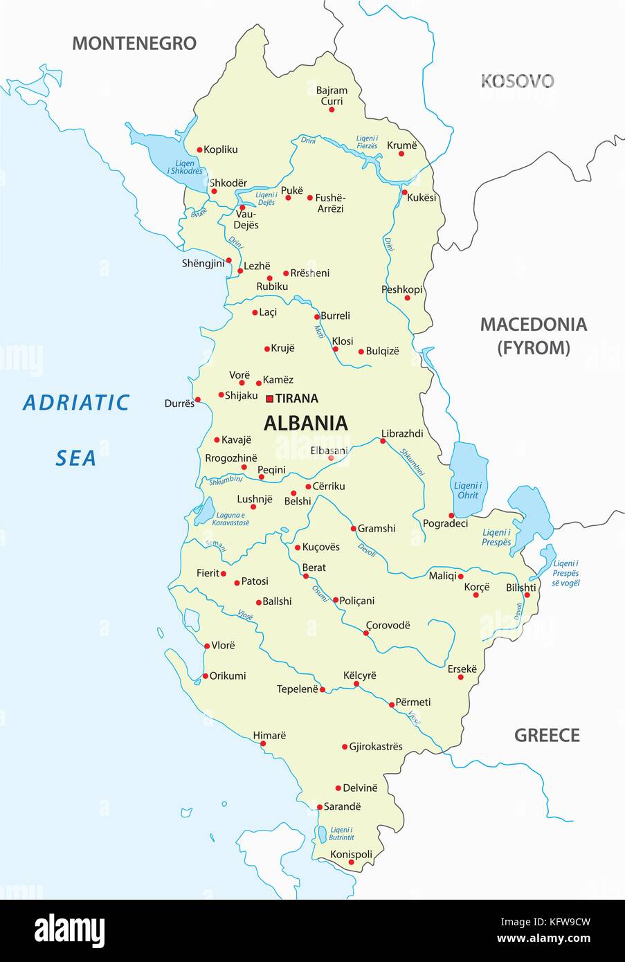 albania vector map Stock Vector