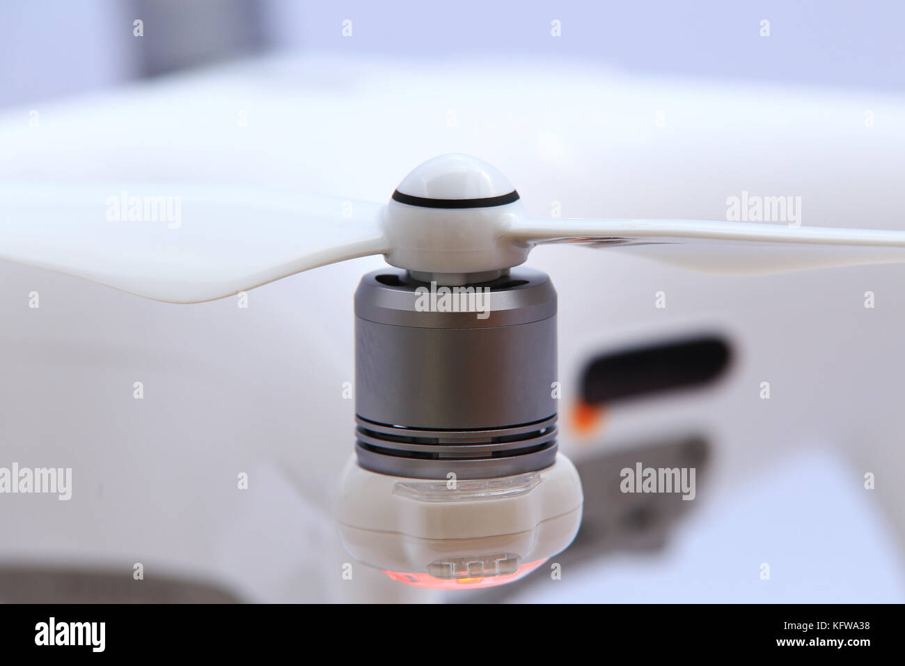 Motor of drone closeup. Propeller of new drone Stock Photo Alamy