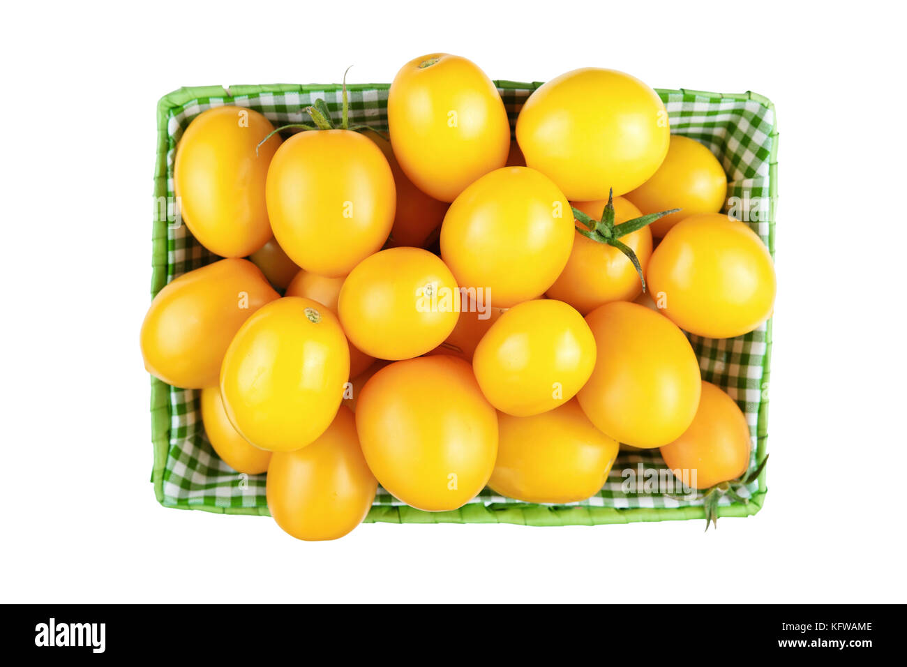 fresh raw yellow tomatoes isolated on white background Stock Photo - Alamy