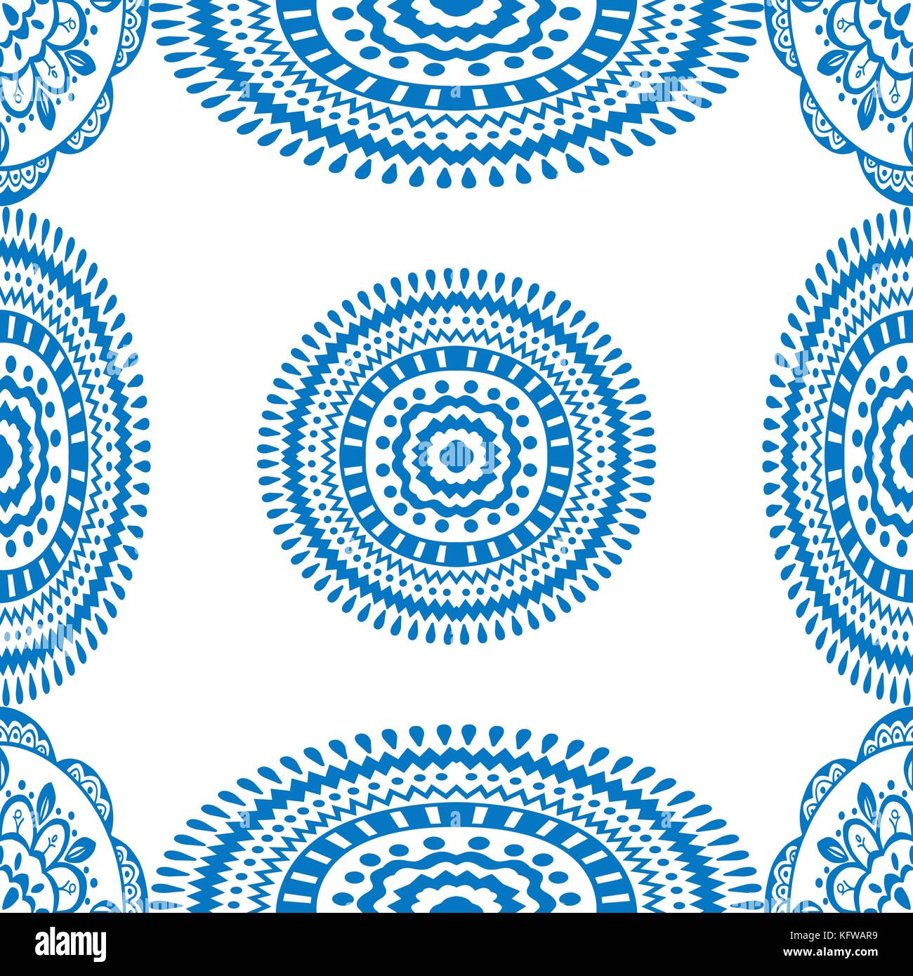 Vector seamless blue pattern. Isolated on white Stock Vector Image ...