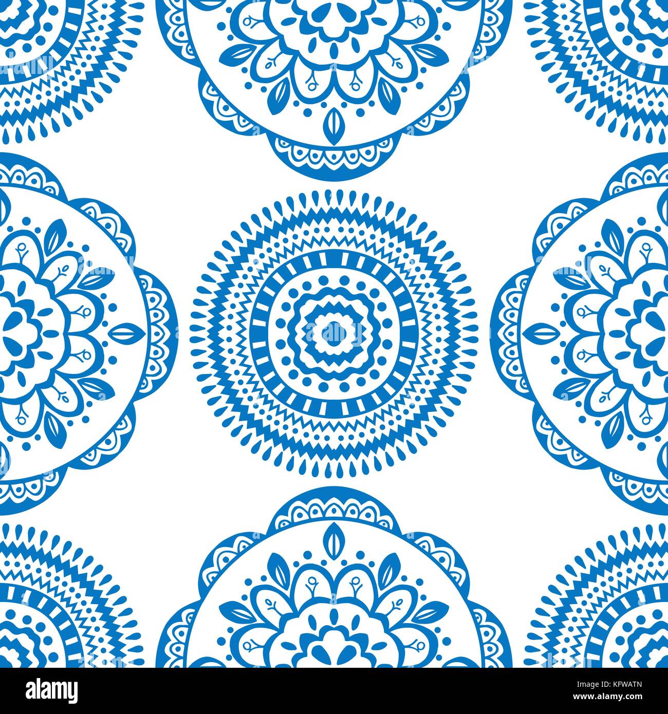 Vector seamless blue pattern. Isolated on white Stock Vector Image ...