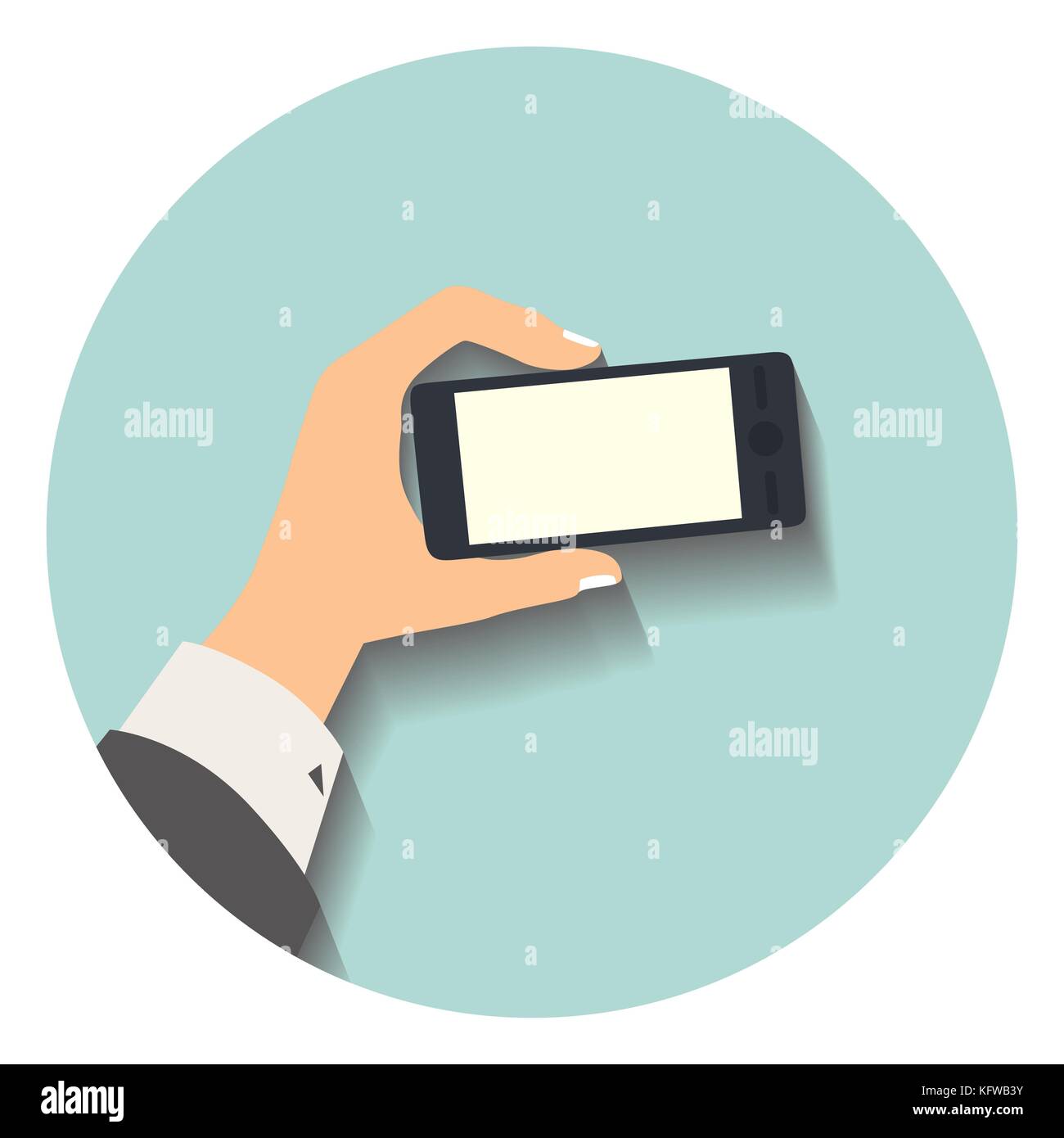 Flat design style vector illustration. Business hand holding smart ...