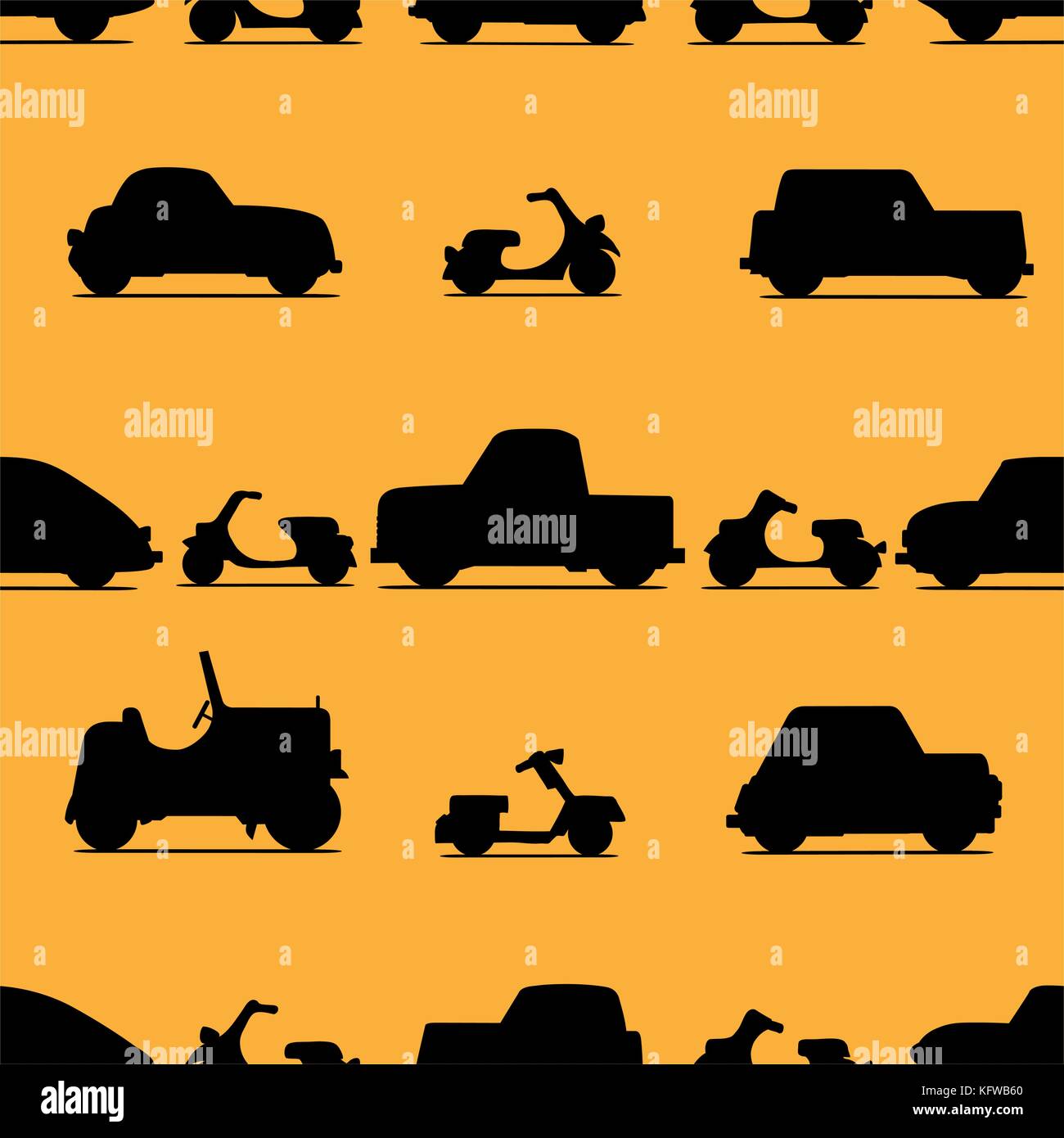 Car icon seamless pattern on white background. Vector illustration ...