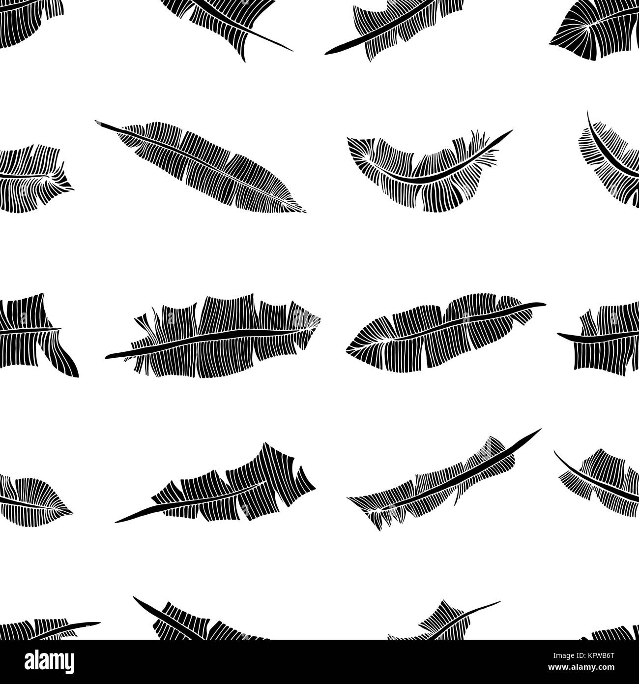 Vintage seamless pattern with hand-drawn feathers. Illustration Stock ...