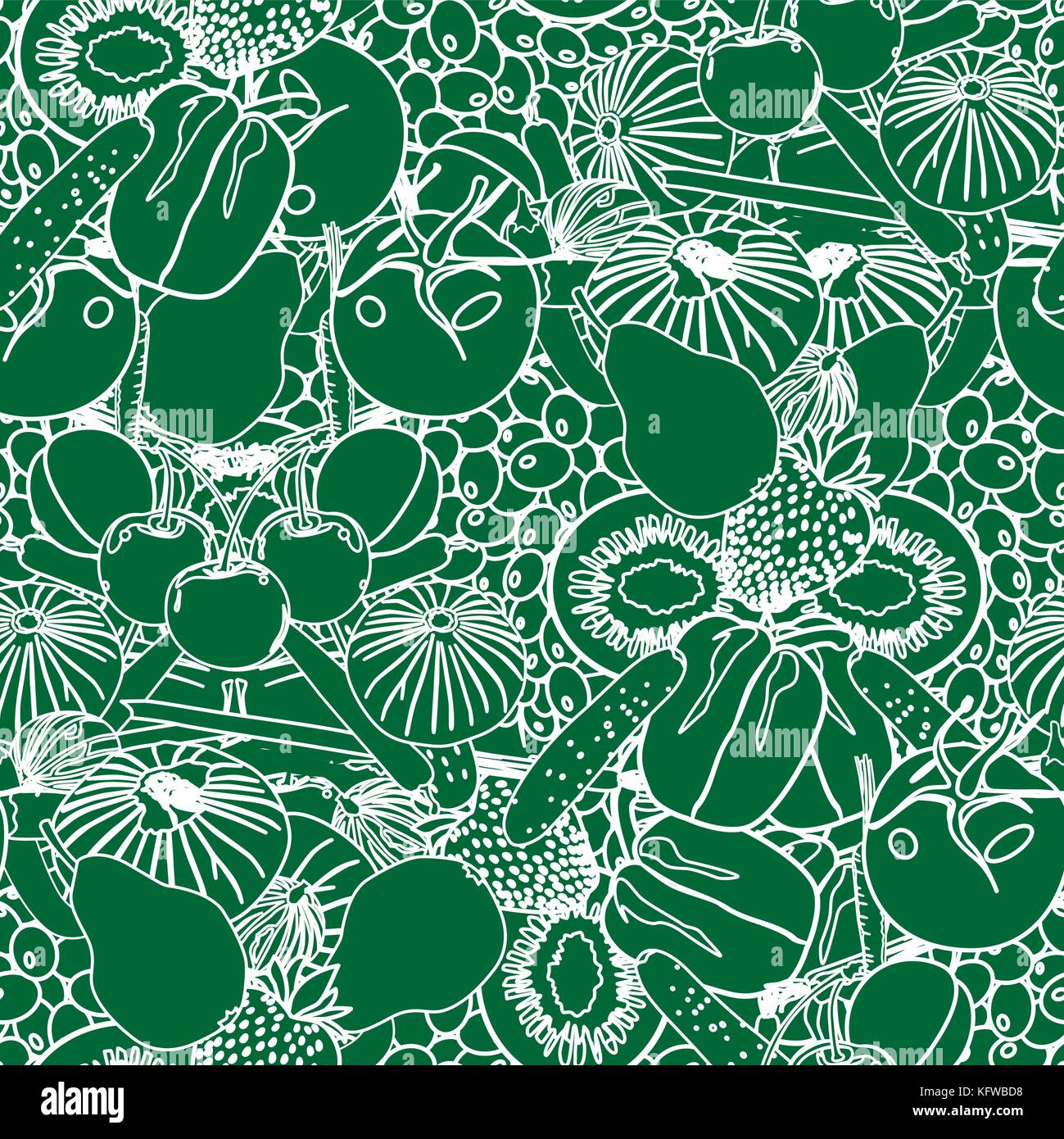 Seamless background with vegetables and fruit Vector illustration Stock ...
