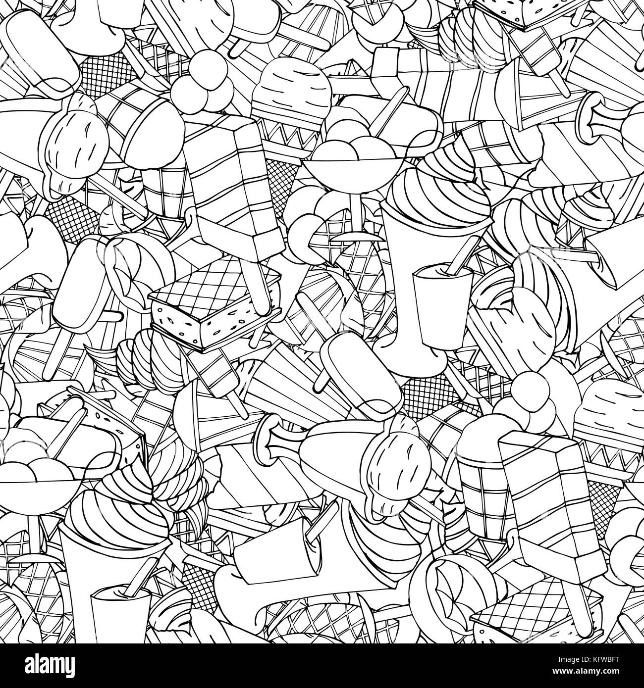 Seamless pattern with ice cream. Background vector illustration Stock ...