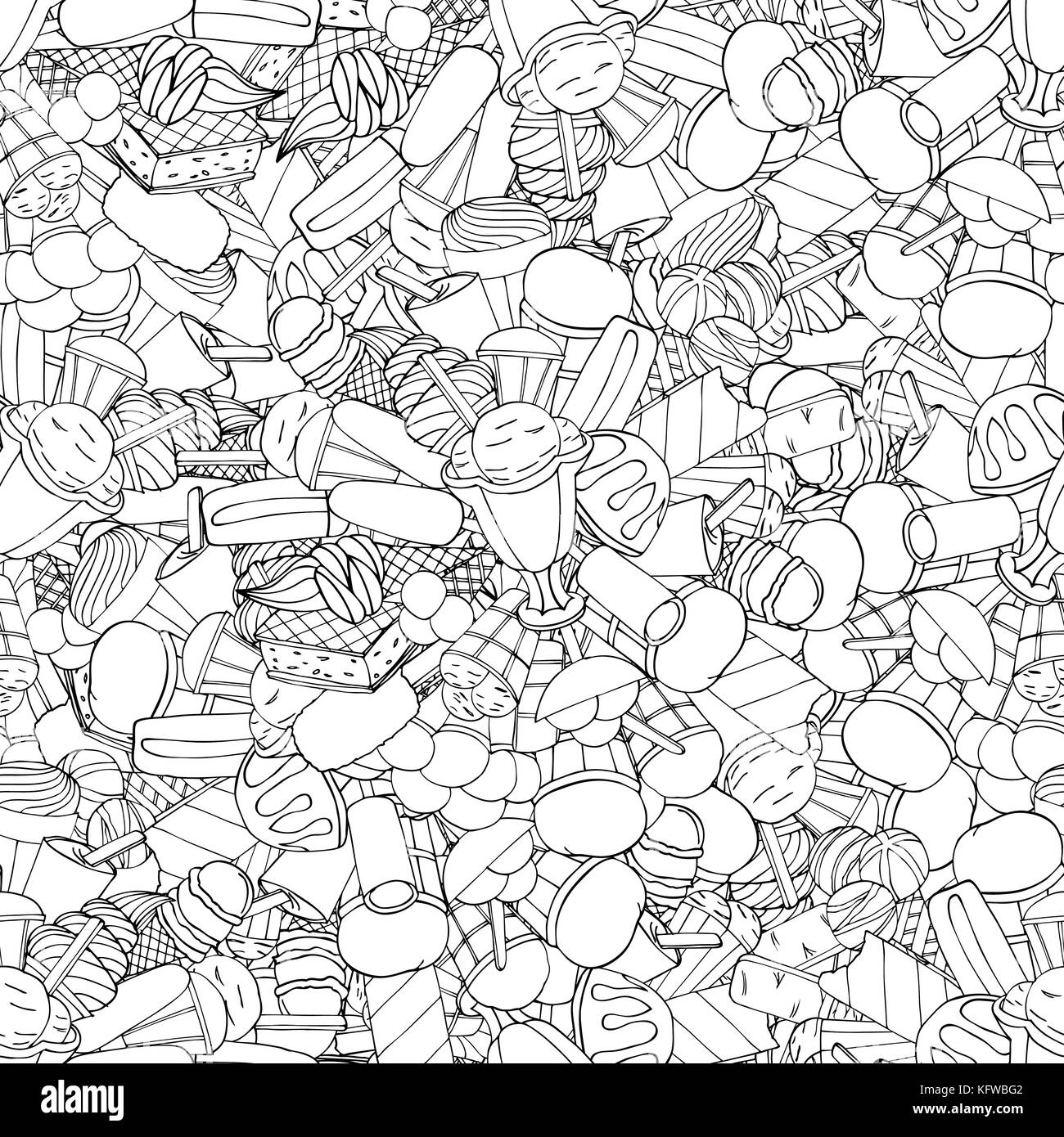 Seamless pattern with ice cream. Vector illustration Stock Vector Image ...