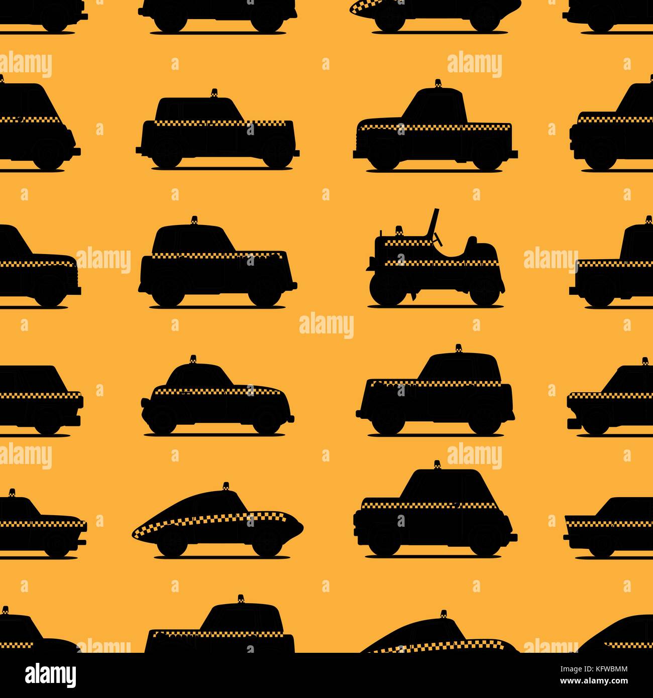 Taxi Car Pattern Print Bathroom Shower Curtain