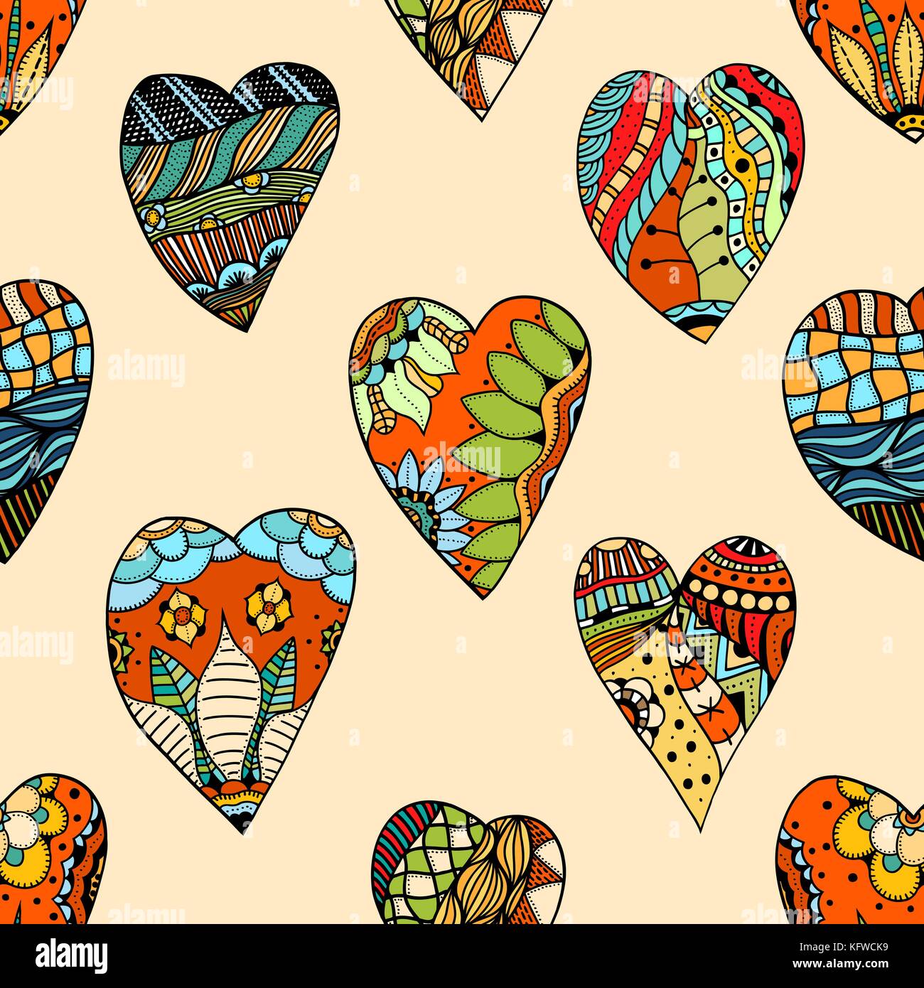 Personalize online this Linear Hand-drawn Hearts Happy Valentine's Day  Desktop Wallpaper template