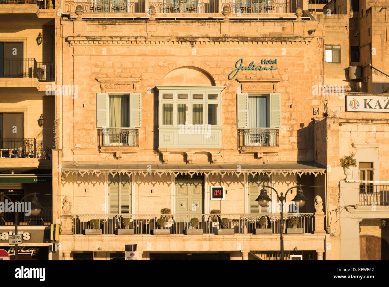 The Hotel Juliane building in St Julians Bay Malta Stock Photo