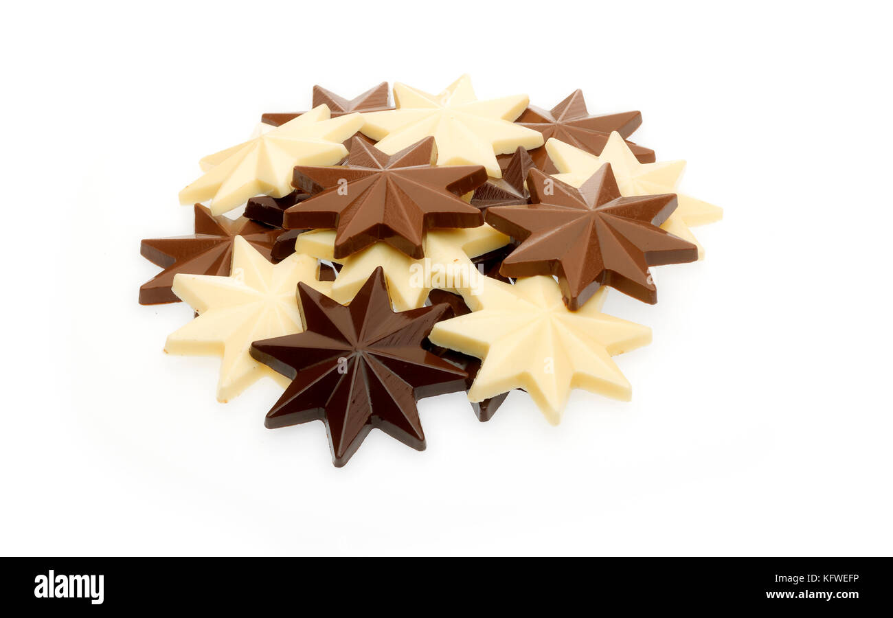 star chocolate candy on white background Stock Photo Alamy