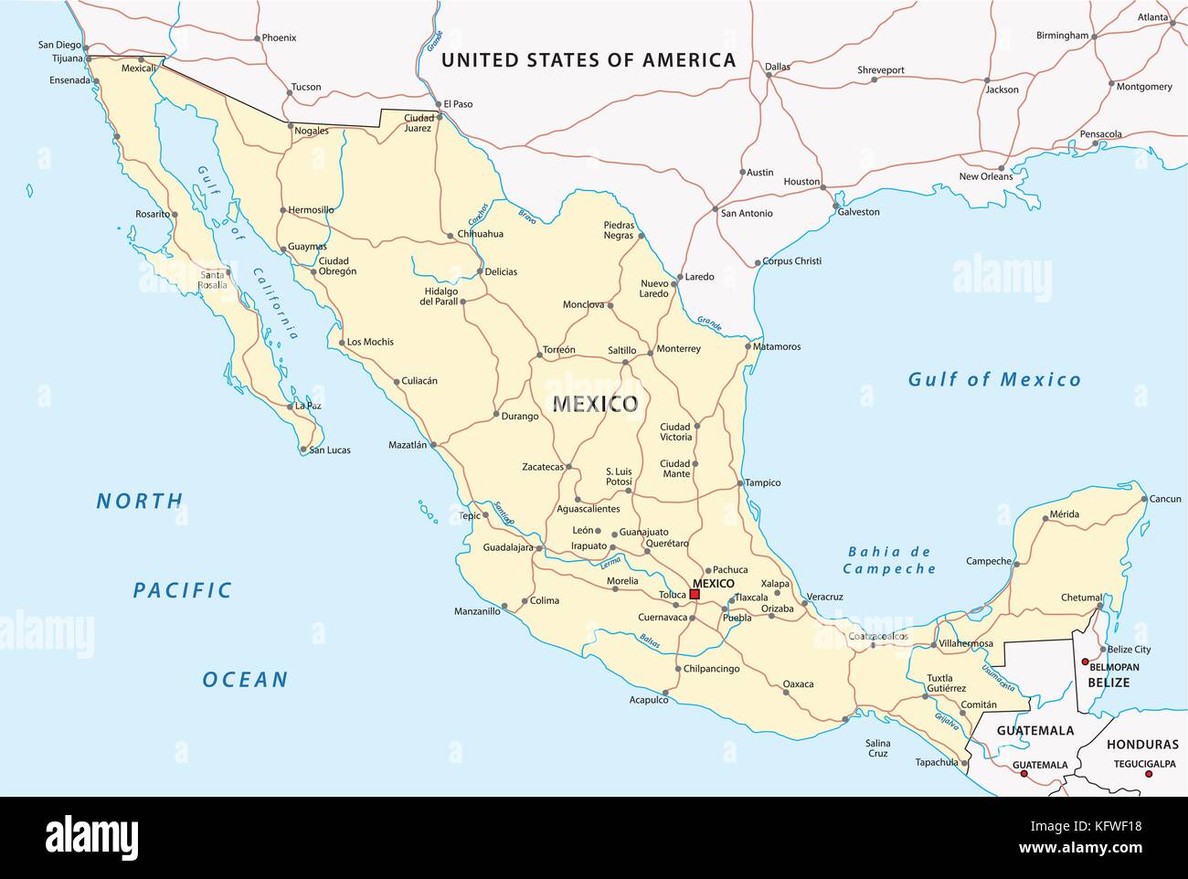 Mexican American Border Map