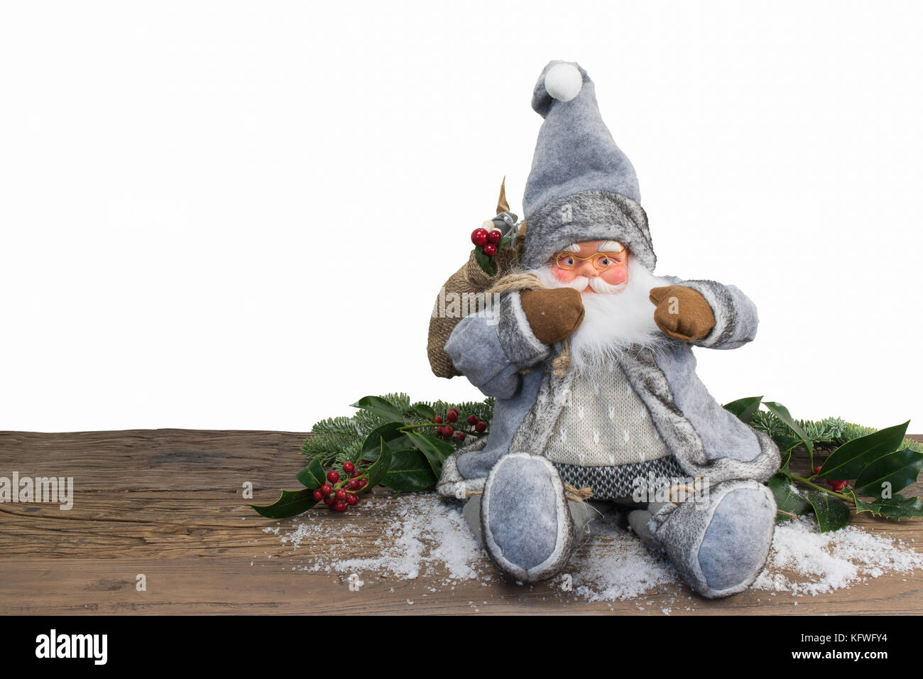Santa Claus on white background Stock Photo - Alamy