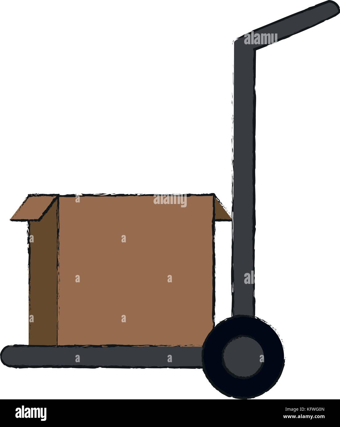 Box in handtruck Stock Vector Image & Art - Alamy
