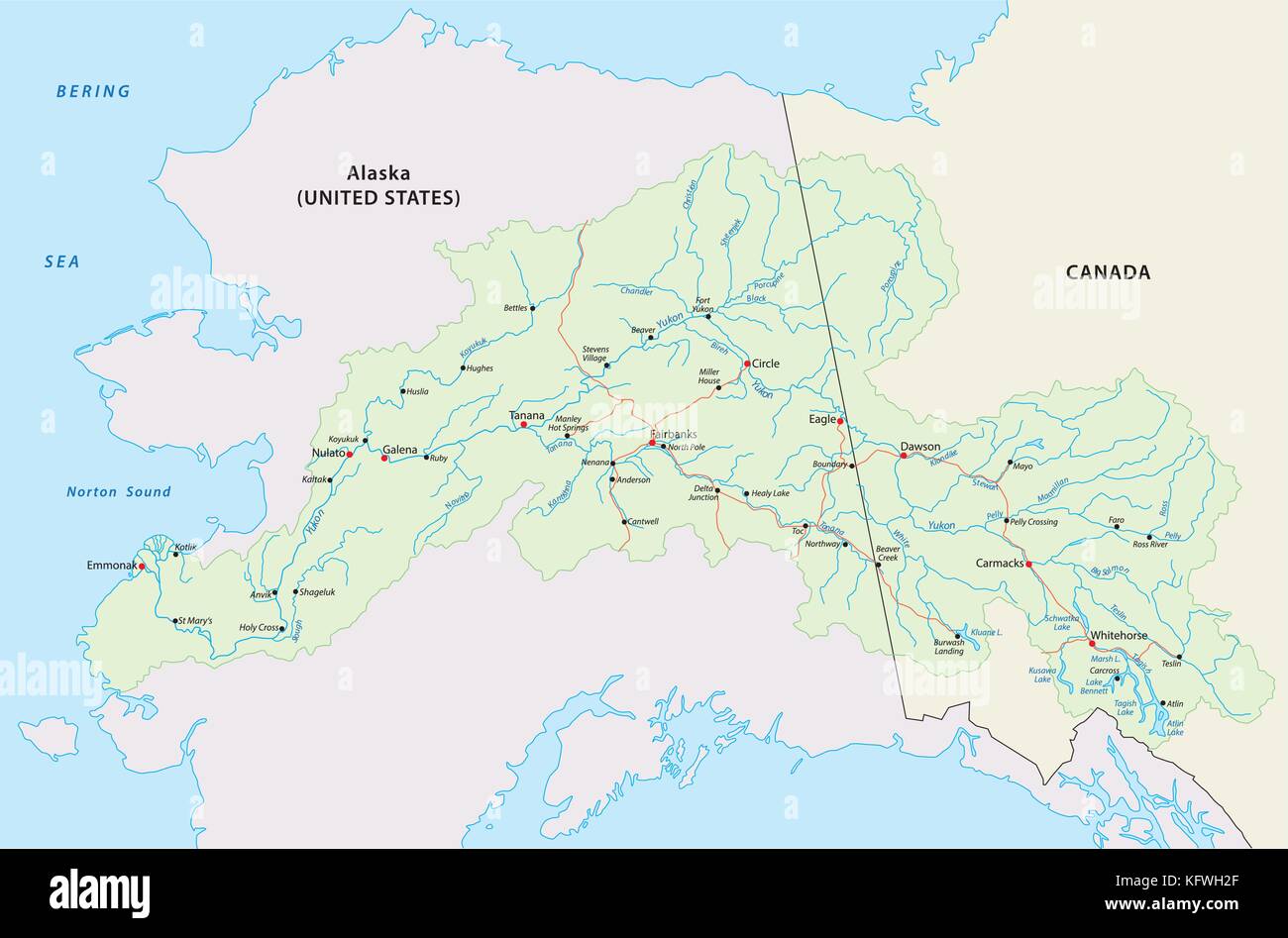 Alaska Yukon River Map