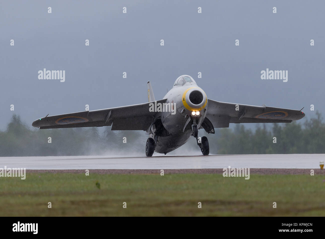 Swedish air force historic flight´s beautiful Saab J29 Tunnan Stock Photo