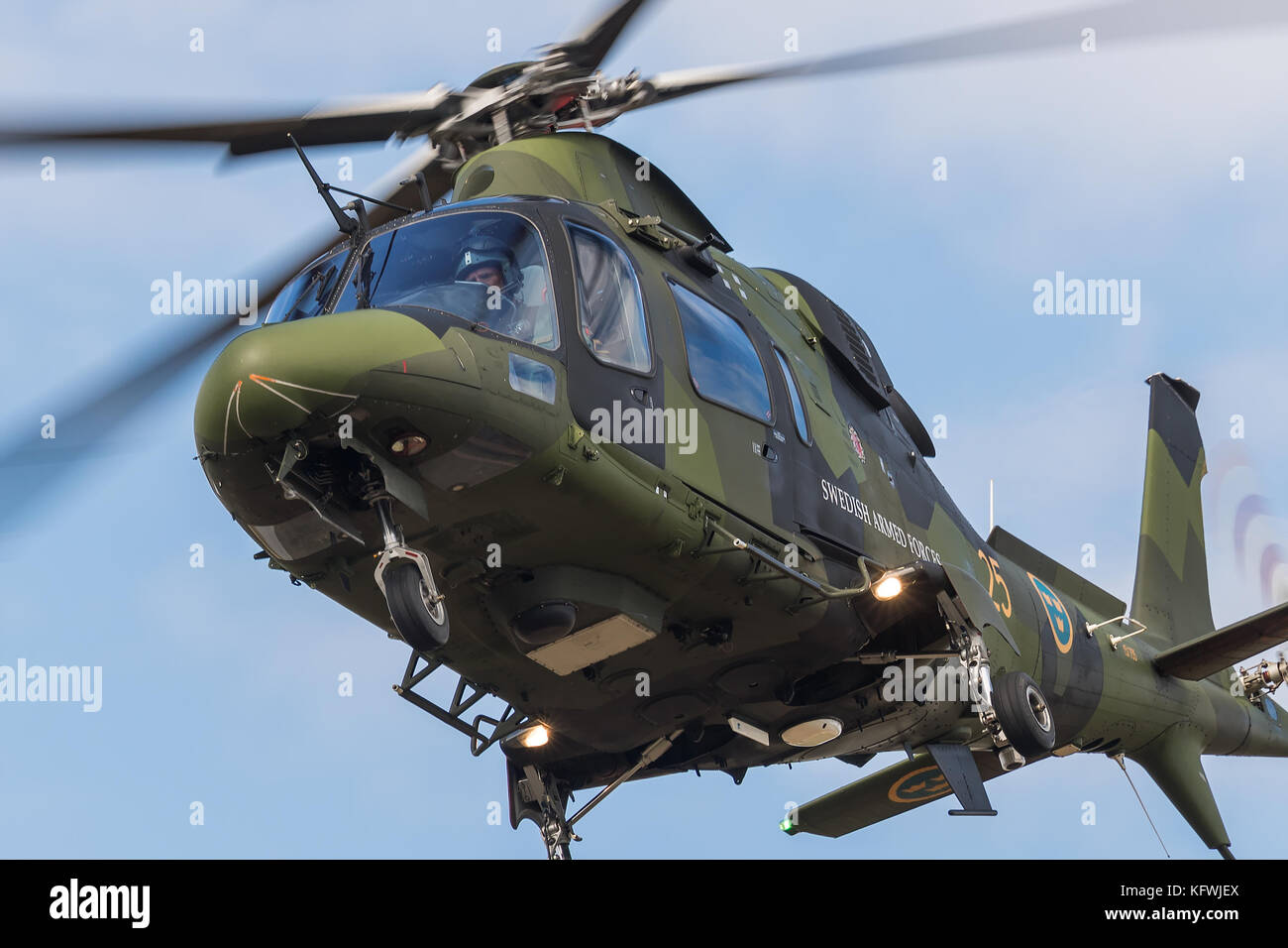 Swedish air force light helicopter, a variant of Augusta Westland AW 109 Stock Photo