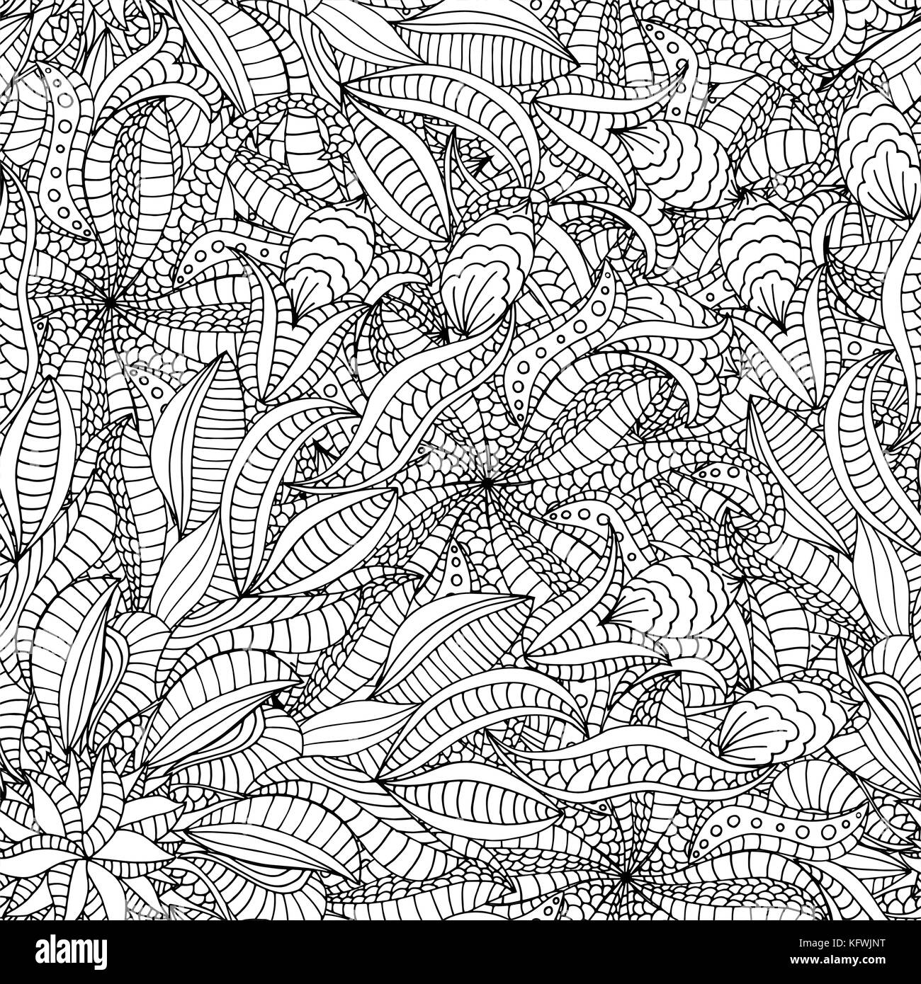 Seamless Abstract Tribal Pattern. Vector illustration. Hand Drawn ...