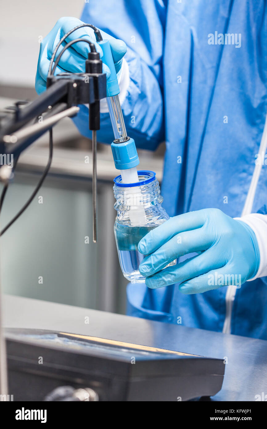 Scientist using a ph meter at laboratory Stock Photo Alamy