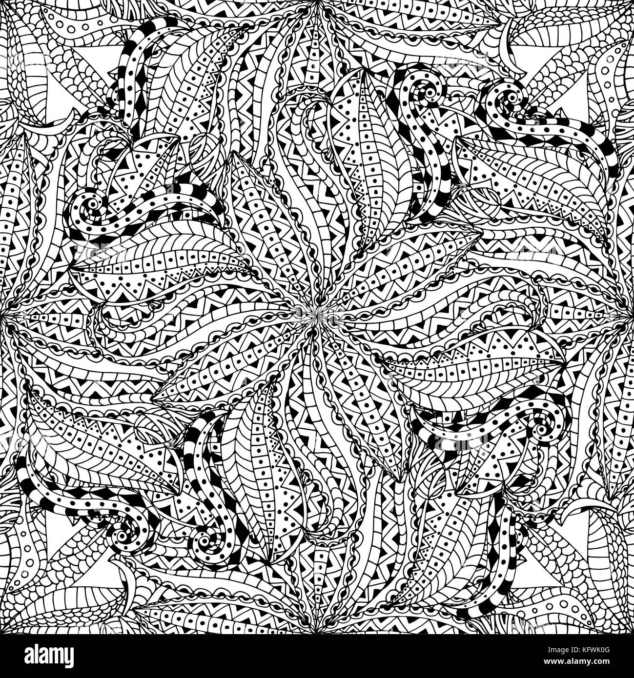 Black and white seamless pattern. Vector illustration Stock Vector ...