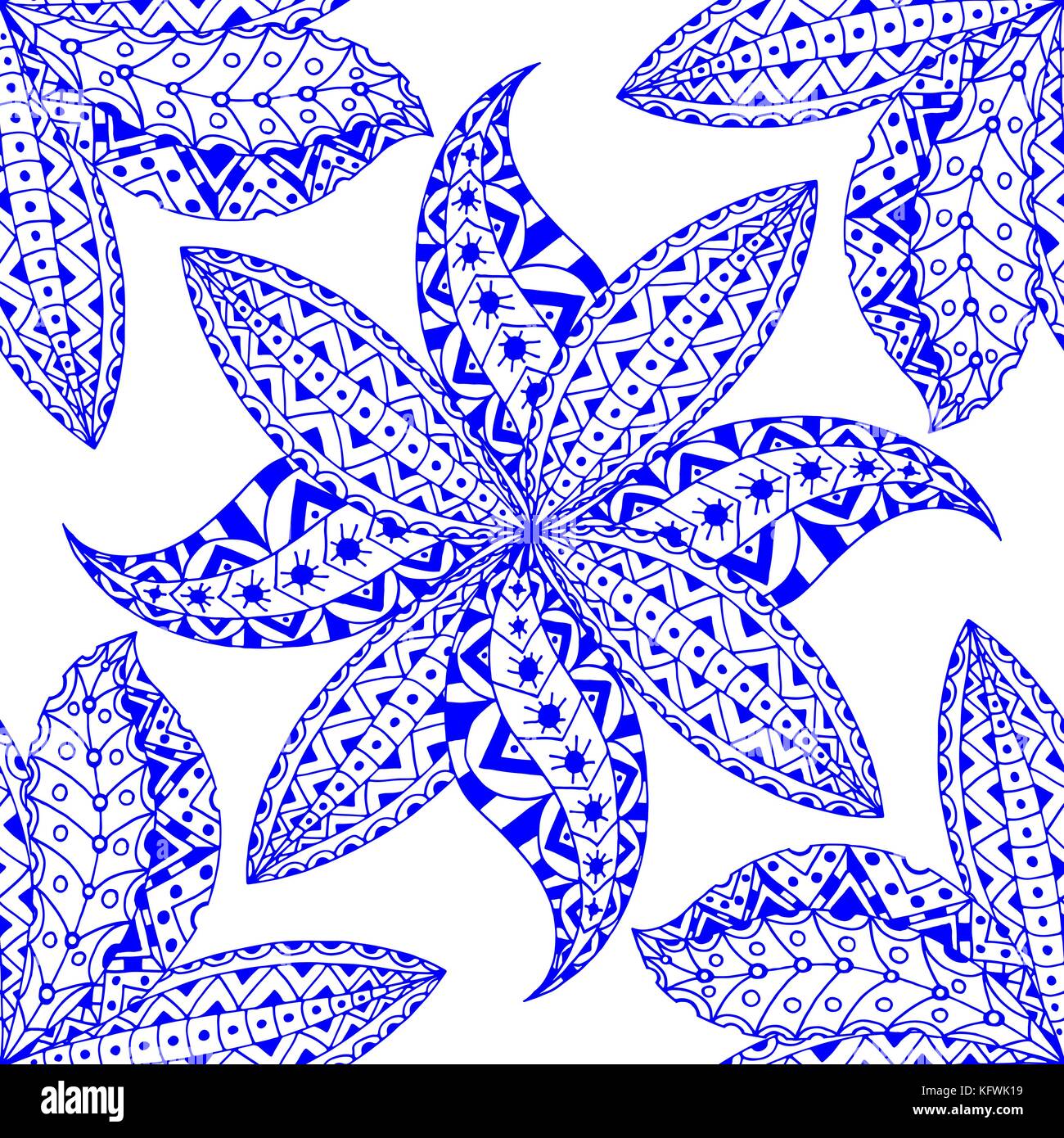 Vector seamless blue pattern. Isolated on white Stock Vector Image ...