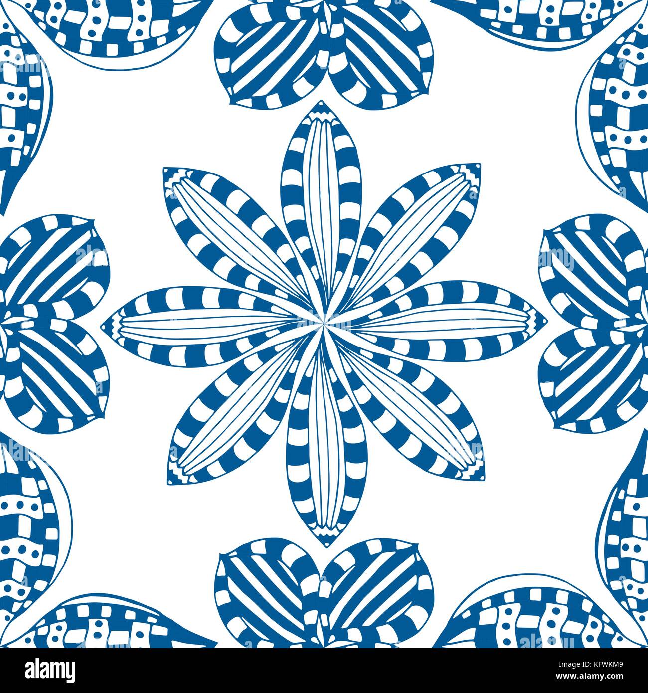 Vector seamless blue pattern. Isolated on white Stock Vector Image ...