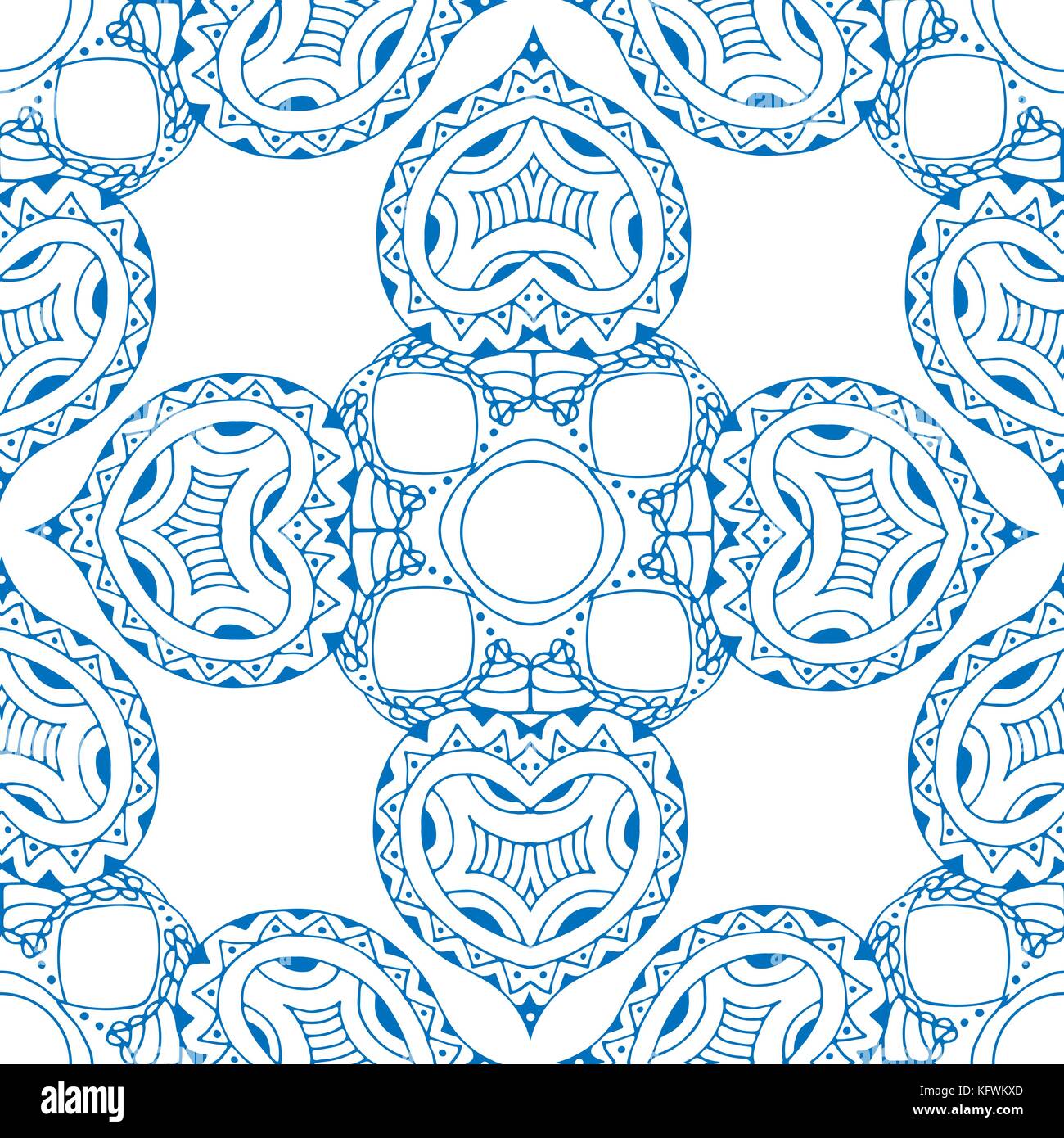 Vector seamless blue pattern. Isolated on white Stock Vector Image ...