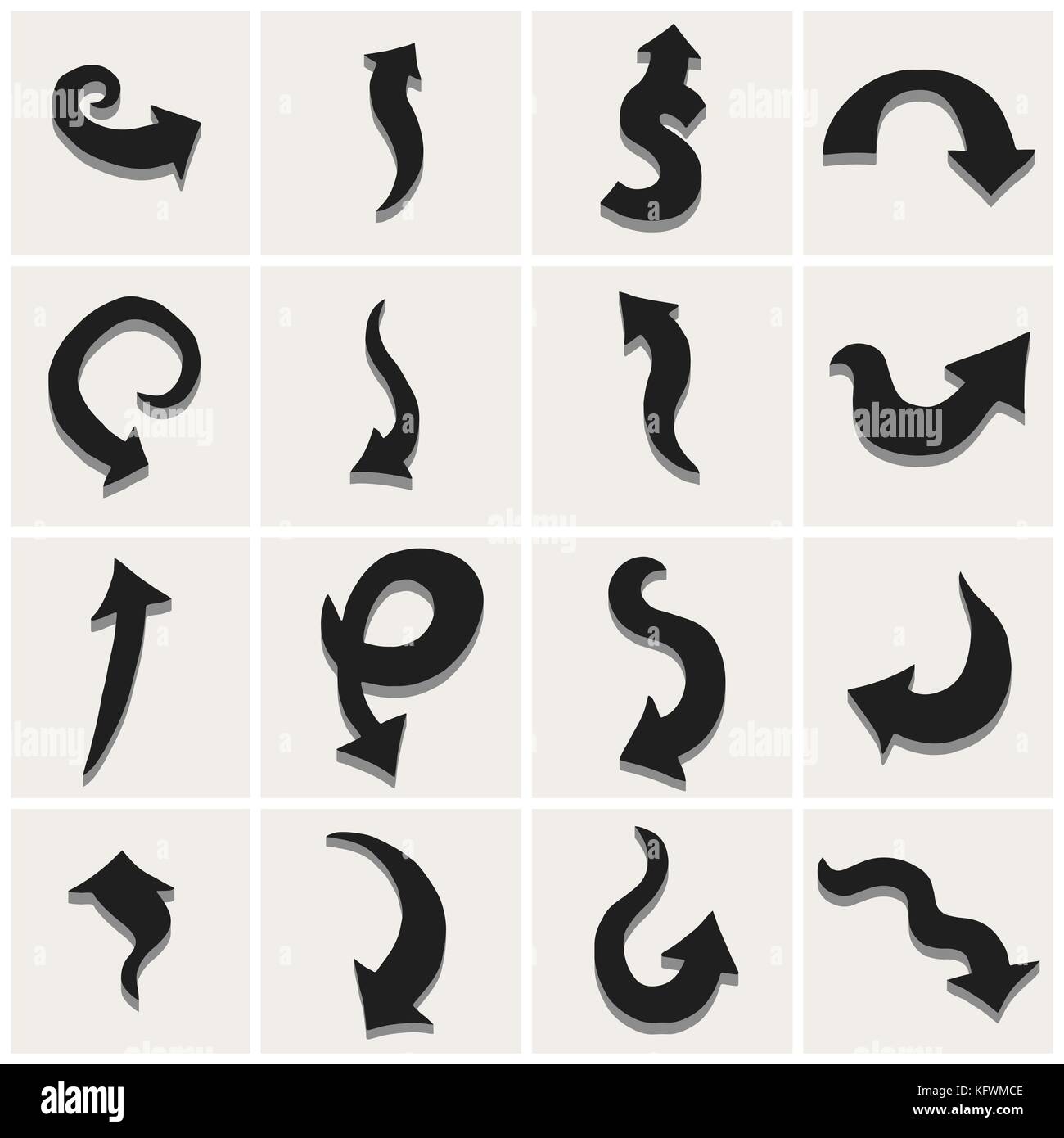 Set of black arrows. Vector illustration. Isolated Stock Vector Image ...