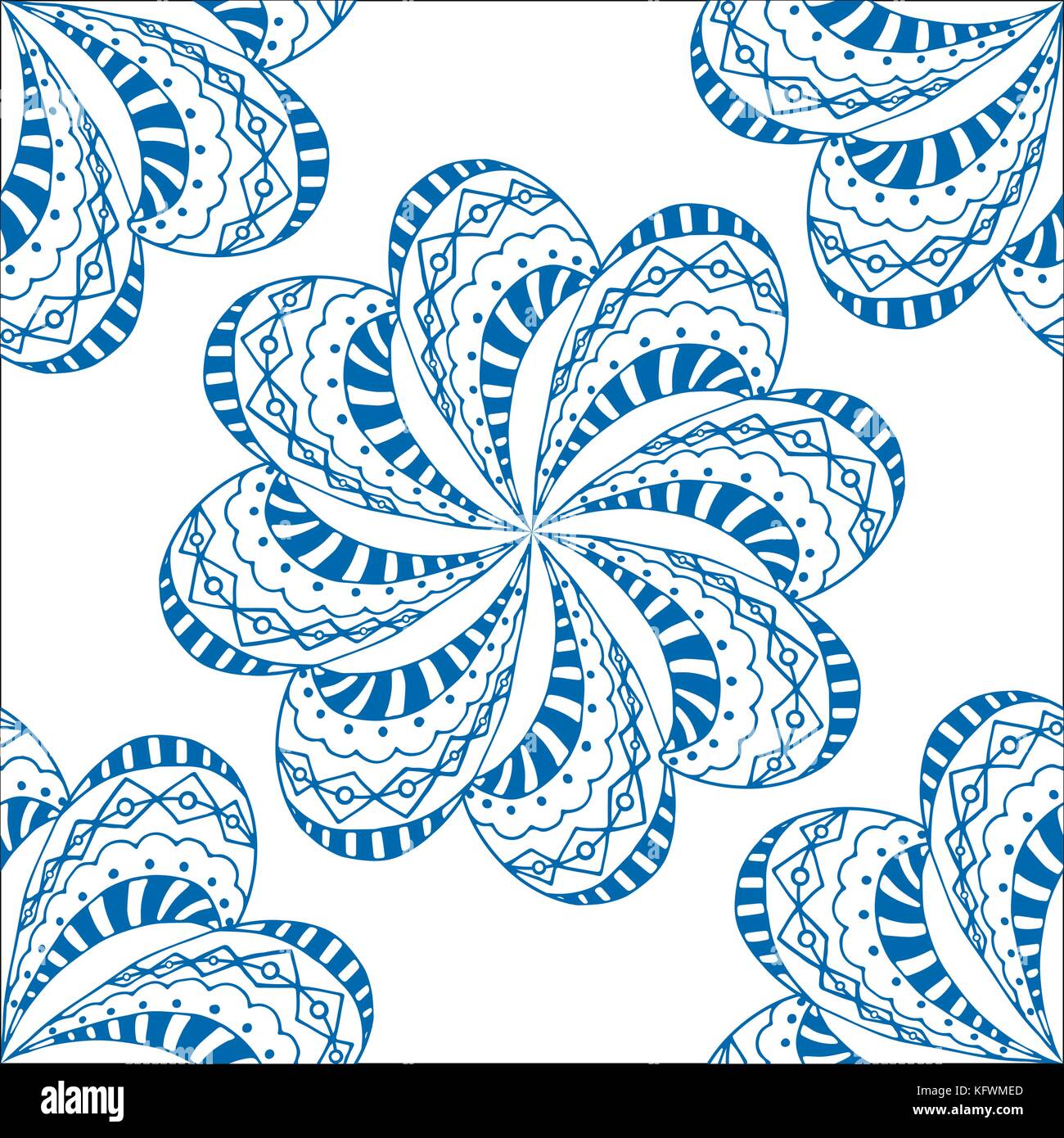 Vector seamless blue pattern. Isolated on white Stock Vector Image ...