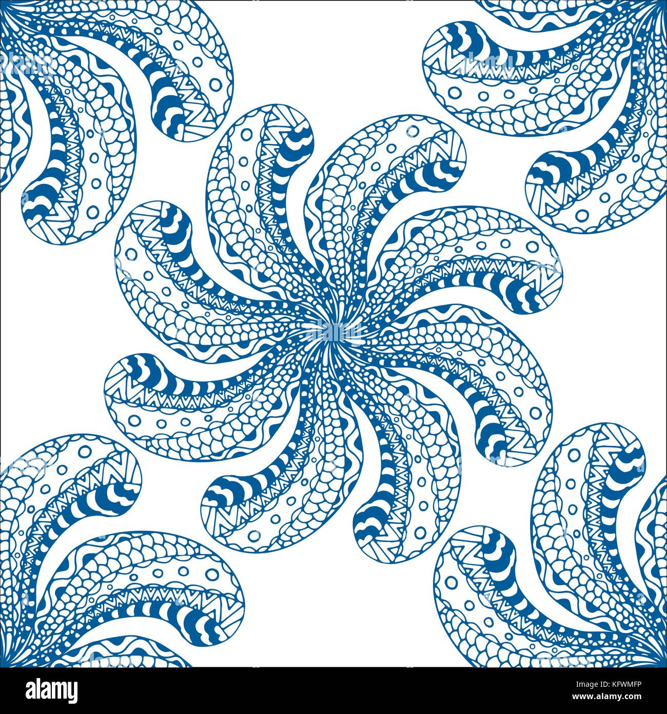 Vector seamless blue pattern. Isolated on white Stock Vector Image ...